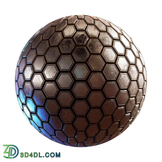 CGaxis Textures Physical 8 SciFi Fantasy Medieval rusty hexagonal metal wall panels 58 81