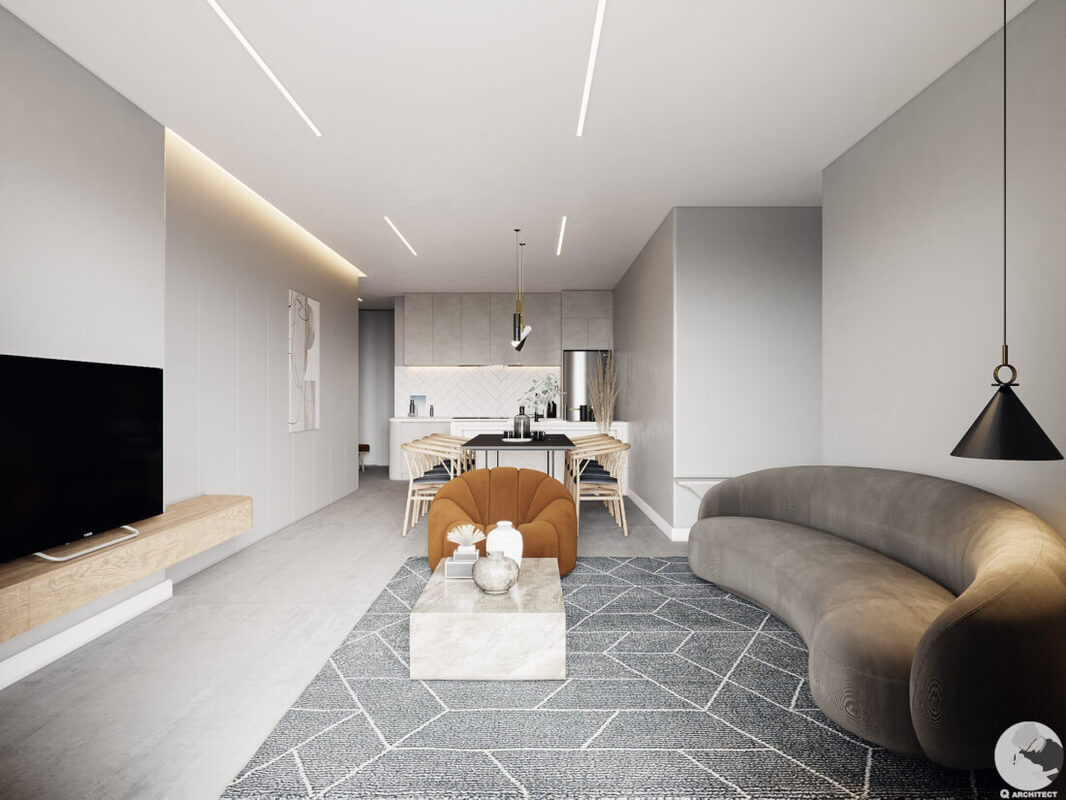 3D Interior Kitchen – Livingroom 253 Scene 3dsmax By Pham Minh Quang