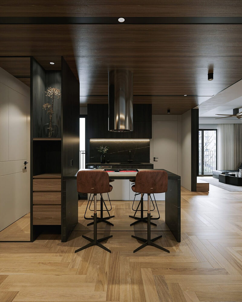  Living Room - Kitchen Interior Model by Nguyen The Dinh