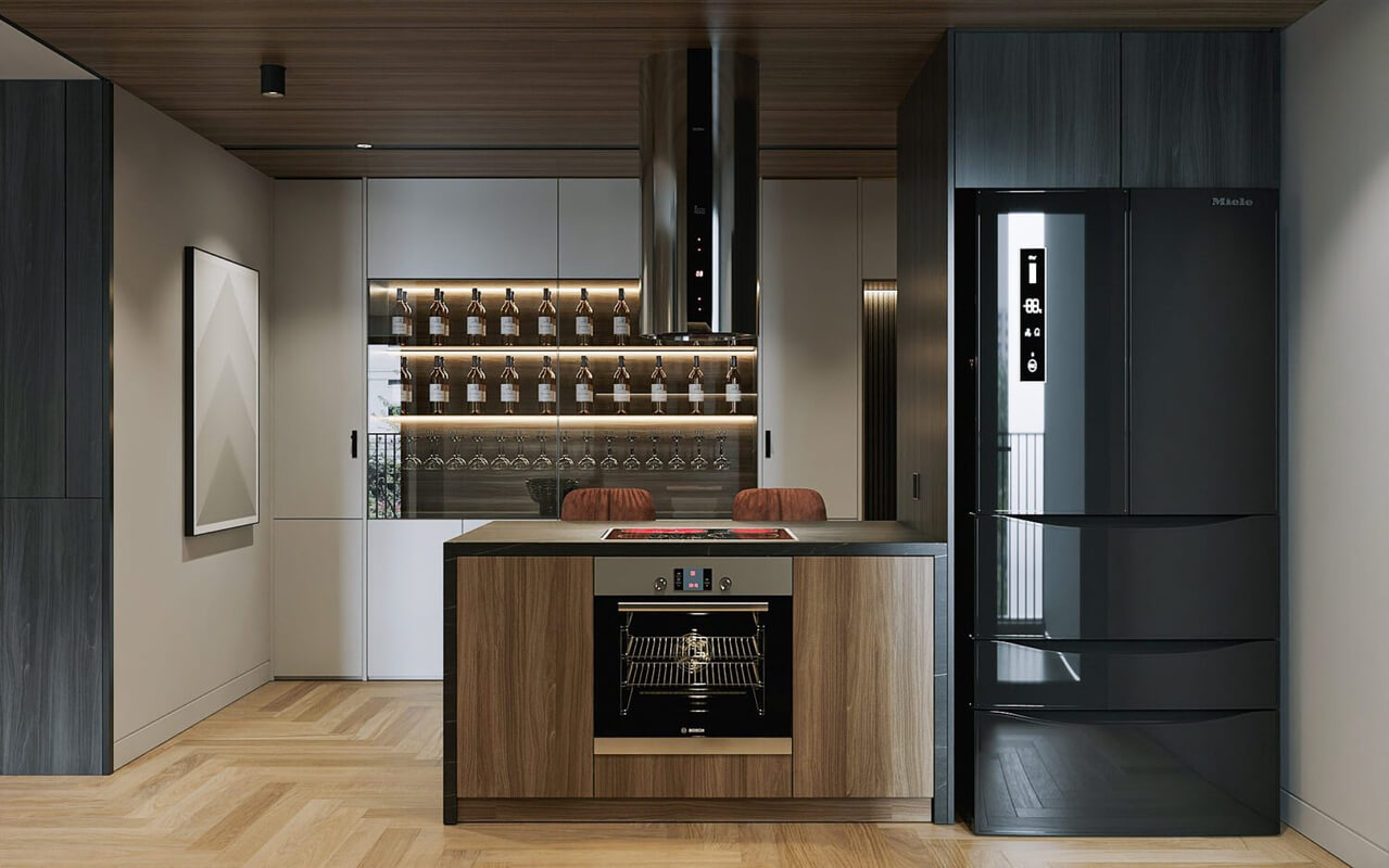  Living Room - Kitchen Interior Model by Nguyen The Dinh