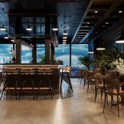 13324. Download Free 3D Restaurant Interior Model by Minh Hoang Vu 