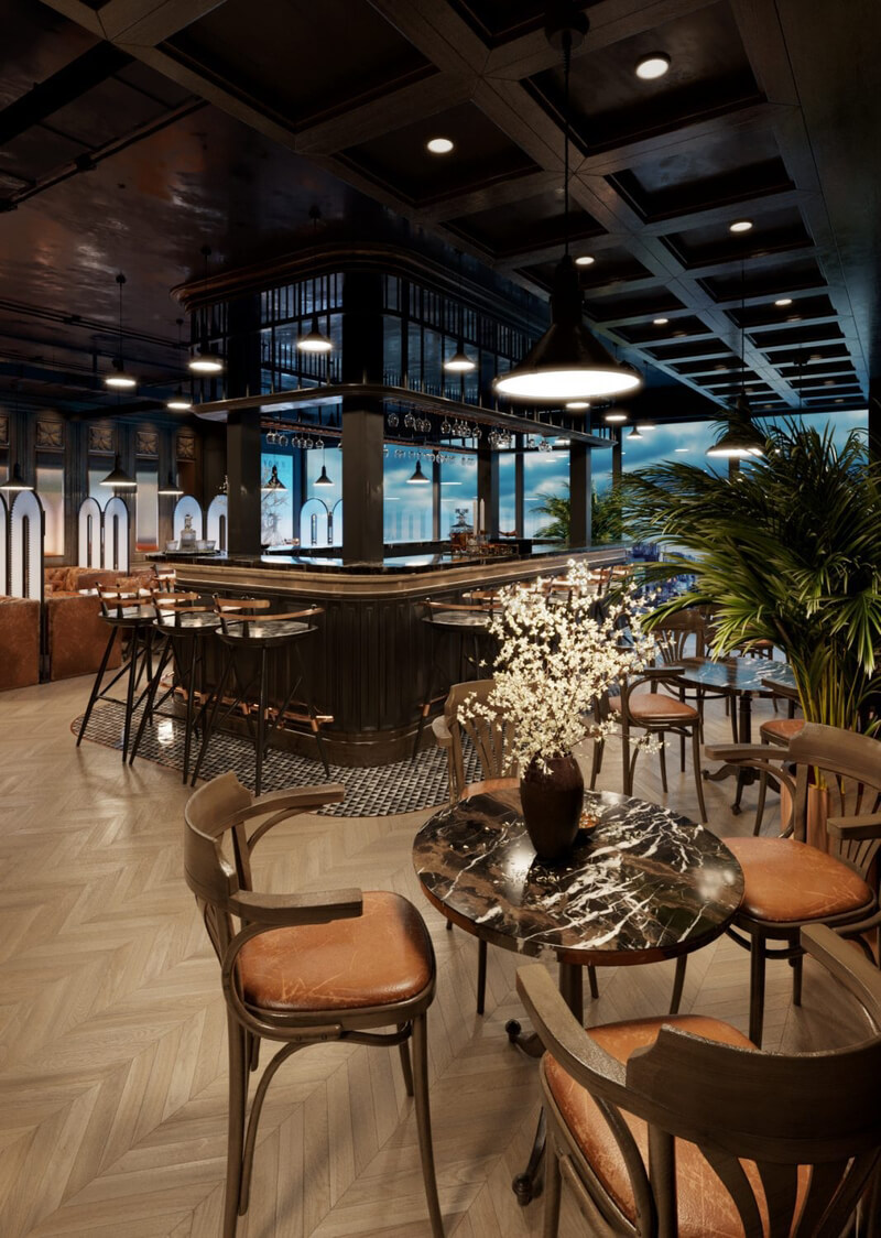 13324. Download Free 3D Restaurant Interior Model by Minh Hoang Vu