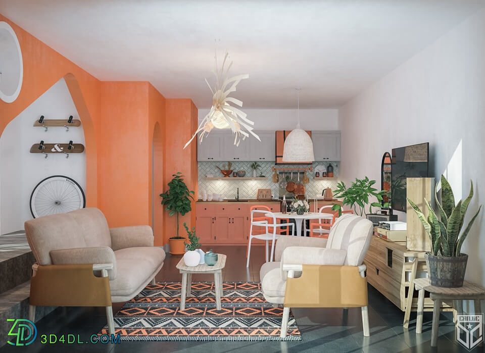 3D Interior Scenes File 3dsmax Model Livingroom 269 By CanDc