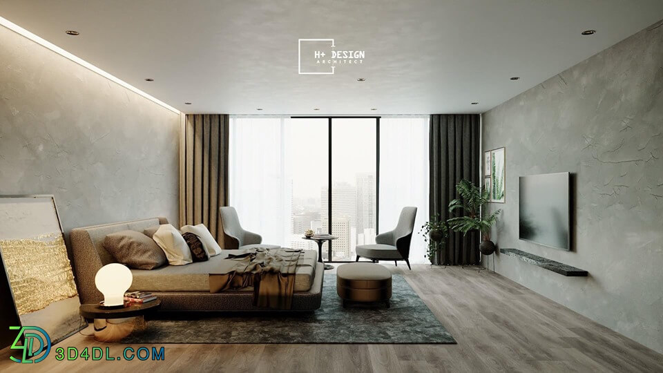 3D Interior Scene File 3dsmax Bedroom 158 By PhamTrungHieu 