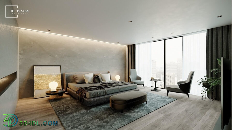 3D Interior Scene File 3dsmax Bedroom 158 By PhamTrungHieu 