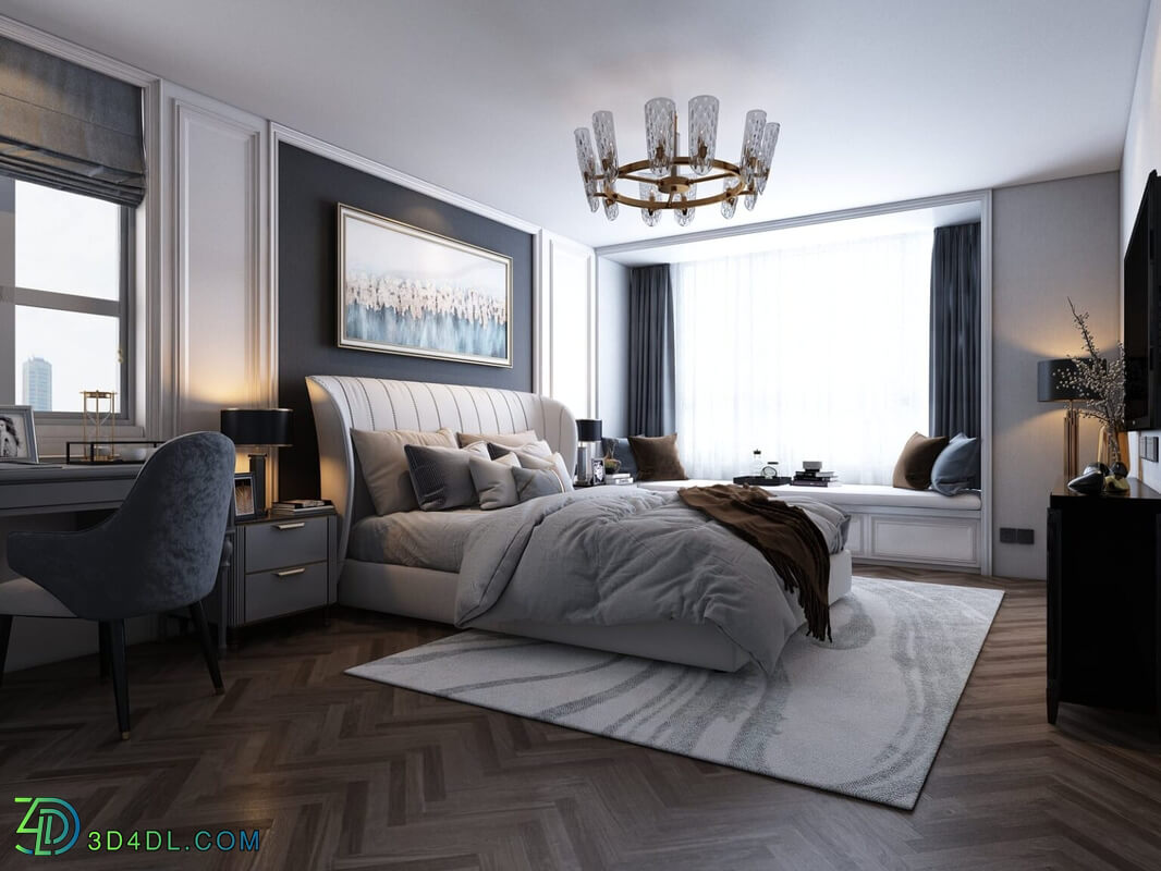 3D Interior Scenes File 3dsmax Model Bedroom 391 By Le Anh Tuan