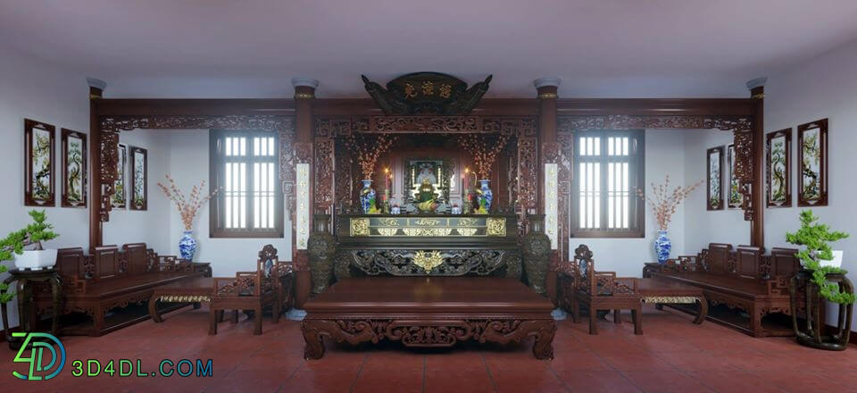 3D Interior Scenes File 3dsmax Model Altar Room 5 by HoangKhanh