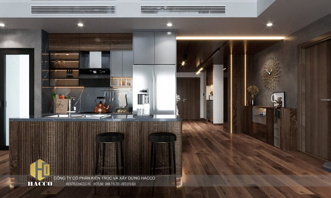  Living Room - Kitchen Interior by Trong Khoa