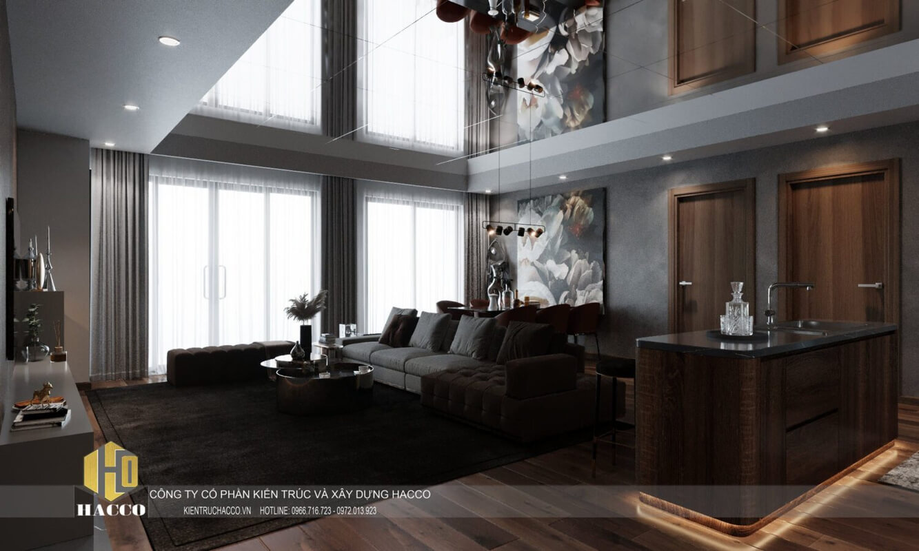  Living Room - Kitchen Interior by Trong Khoa