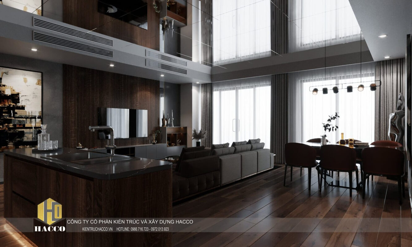  Living Room - Kitchen Interior by Trong Khoa