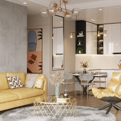  3D Interior Living Room by Hoang 