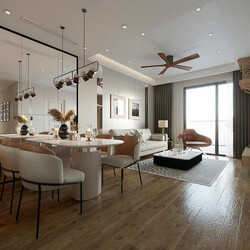 3D Interior Kitchen – Livingroom 307 Scene 3dsmax By Manh Hung Le 