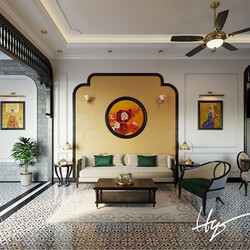  Interior Living room- Kitchen Model By Manh Hung Le 
