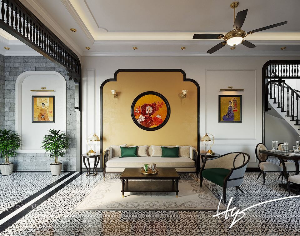  Interior Living room- Kitchen Model By Manh Hung Le