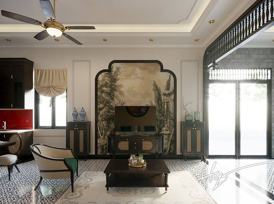  Interior Living room- Kitchen Model By Manh Hung Le