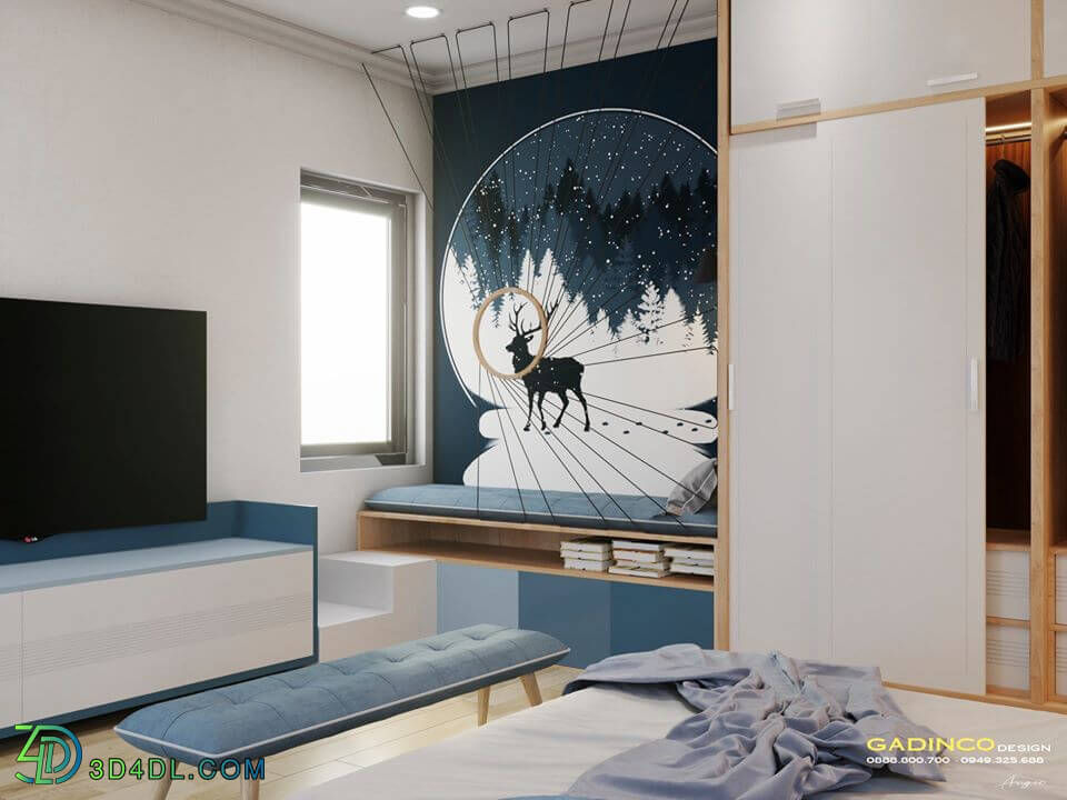 3D Interior Scene File 3dsmax Bedroom 195 By AnNgoc 