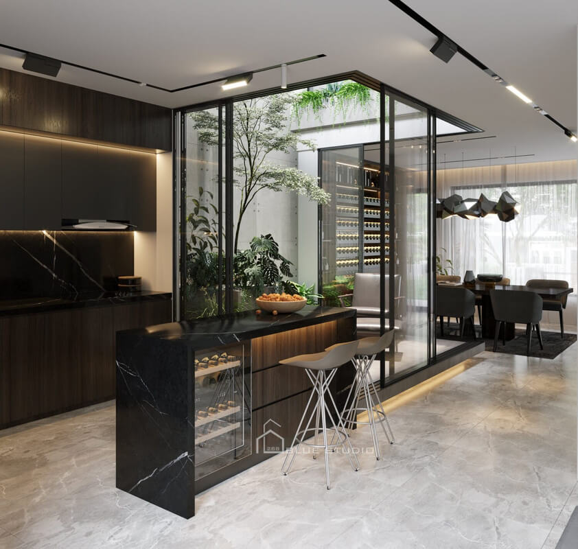  Living Room - Kitchen Interior Model by Vu Hung Thinh