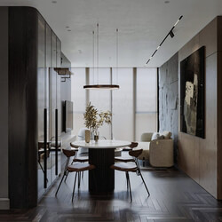  Living Room – Kitchen Interior Model By Hoang Hai Anh 