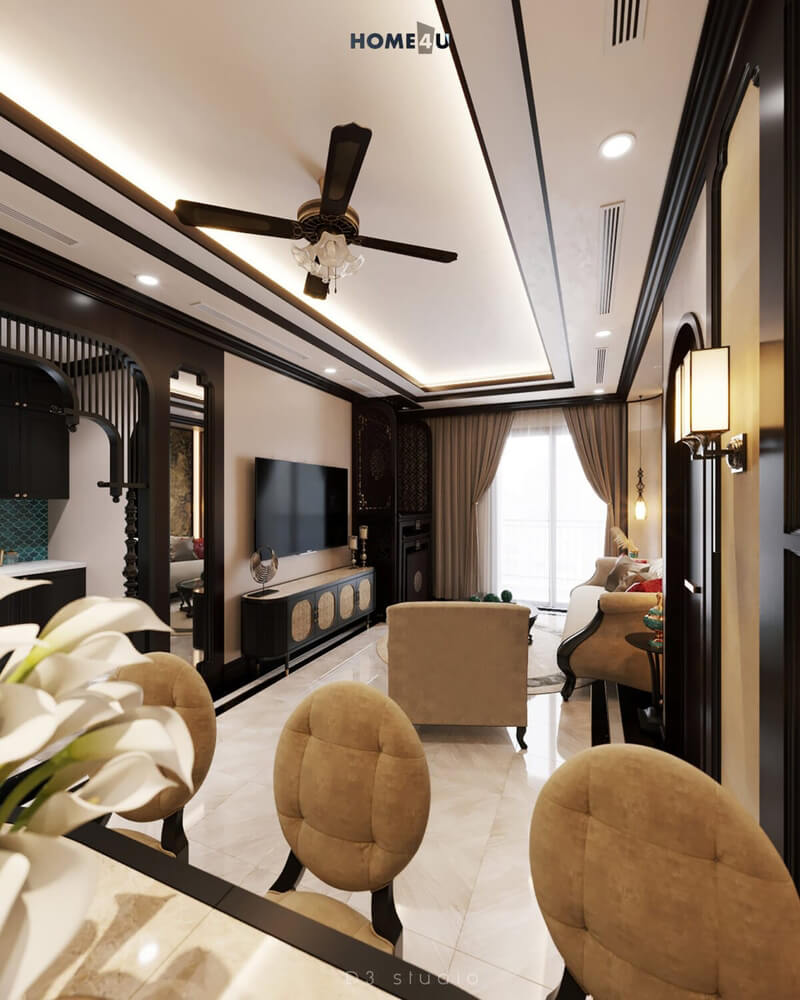  3D Indochine Apartment Interior By Duong Bui