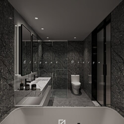  3D Interior Bedroom and Bathroom by Nguyen The Dinh 