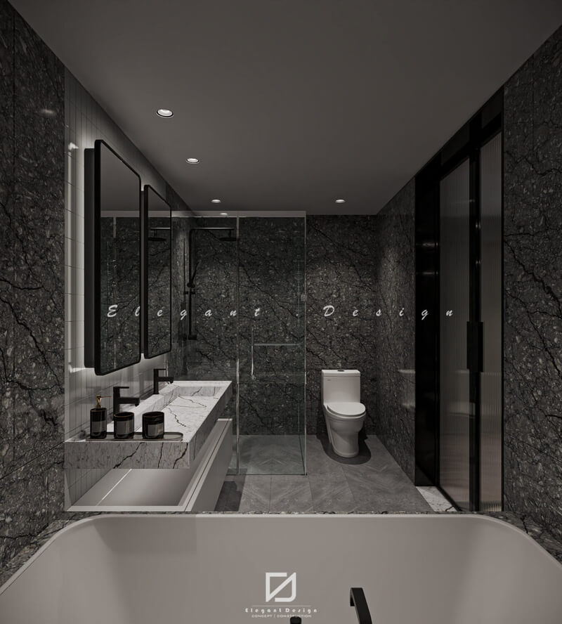  3D Interior Bedroom and Bathroom by Nguyen The Dinh
