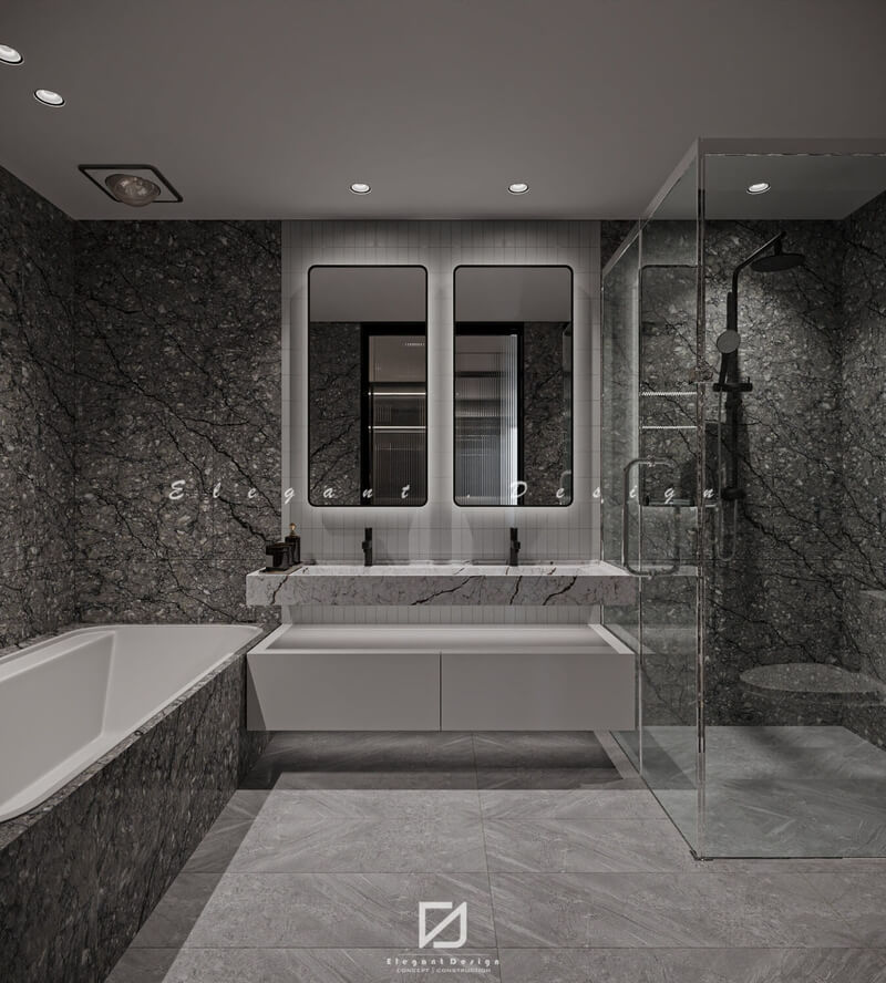  3D Interior Bedroom and Bathroom by Nguyen The Dinh