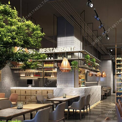 3D Model Interior Coffee 2 Scenes File 3dsmax Free Download 