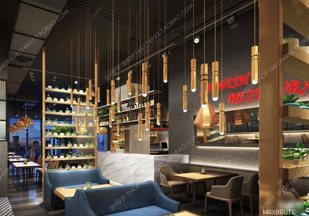 3D Model Interior Coffee 2 Scenes File 3dsmax Free Download
