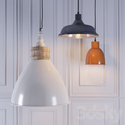 Creative Home Lamps retro Pendant light 3D Models 