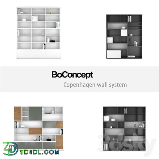 BoConcept Copenhagen wall system set 3 TV Wall 3D Models