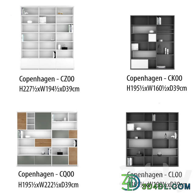BoConcept Copenhagen wall system set 3 TV Wall 3D Models