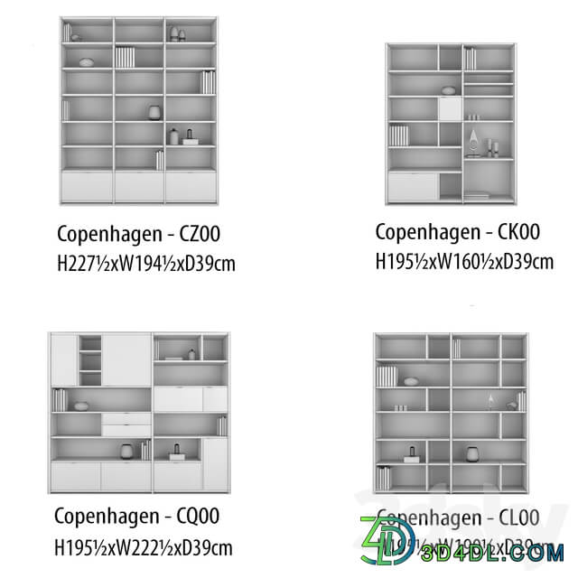 BoConcept Copenhagen wall system set 3 TV Wall 3D Models