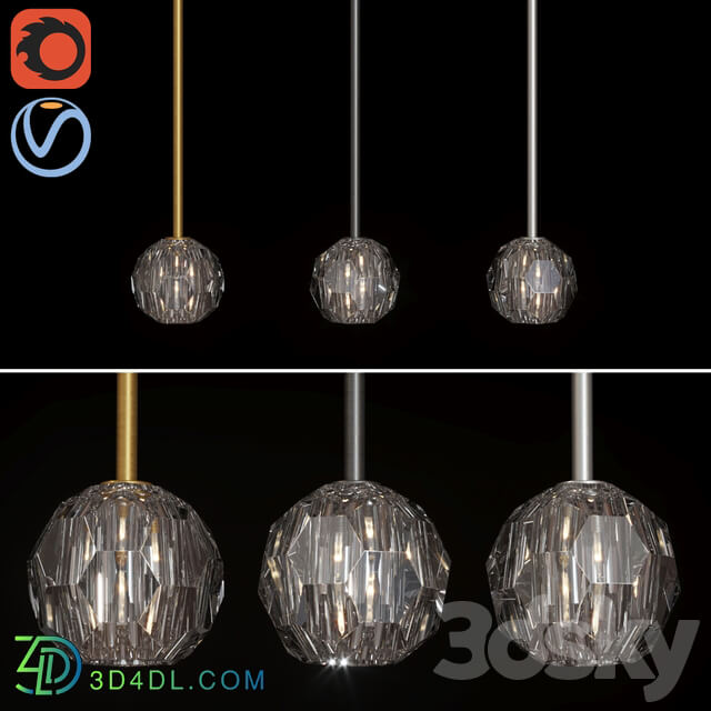 RH BOULE DE CRISTAL SINGLE ROD PENDANT Pendant light 3D Models