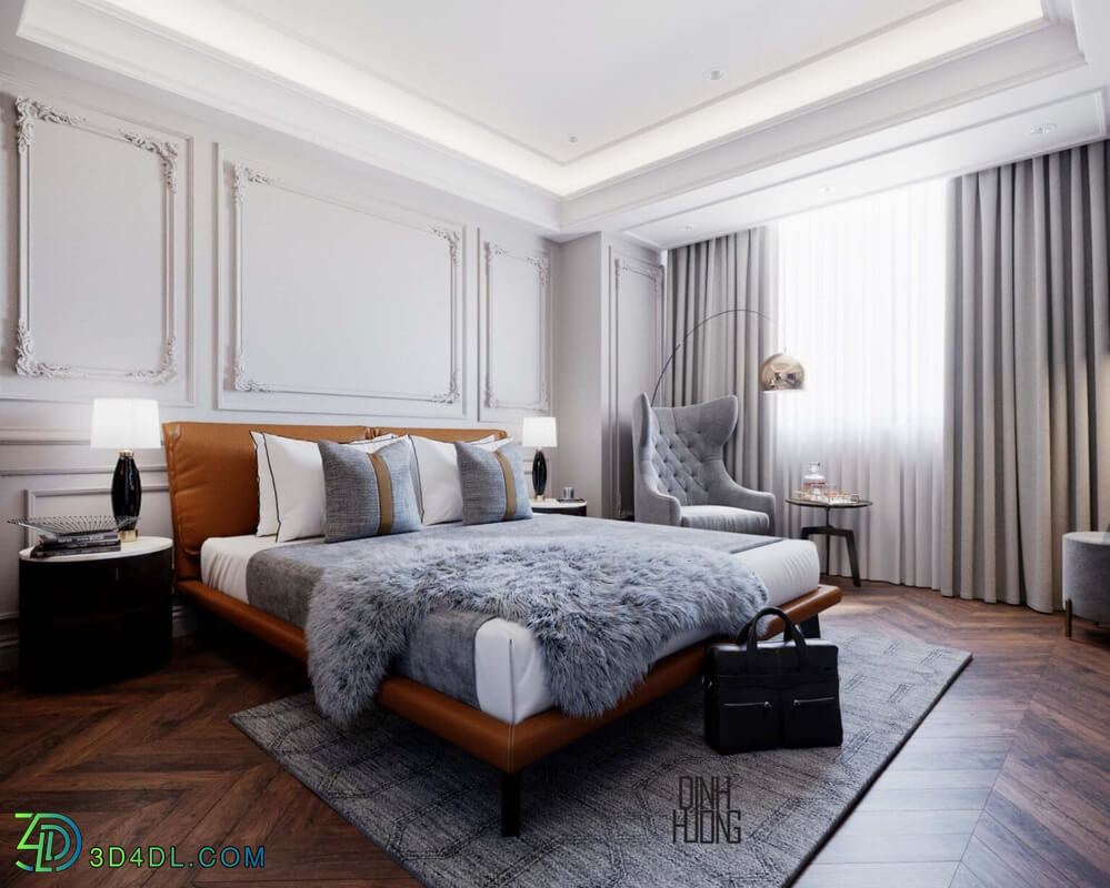 3D Interior Scenes File 3dsmax Model Bedroom 427 By Huong Dinh