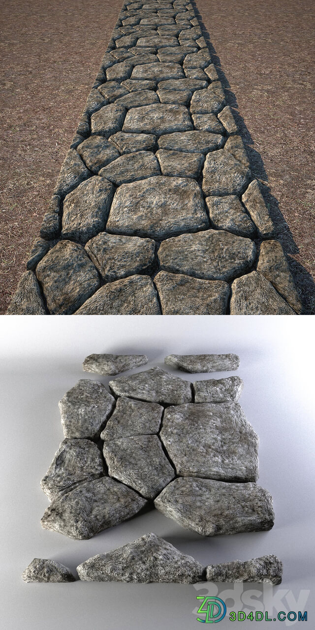 The path of stones Environment elements 3D Models