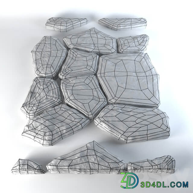 The path of stones Environment elements 3D Models