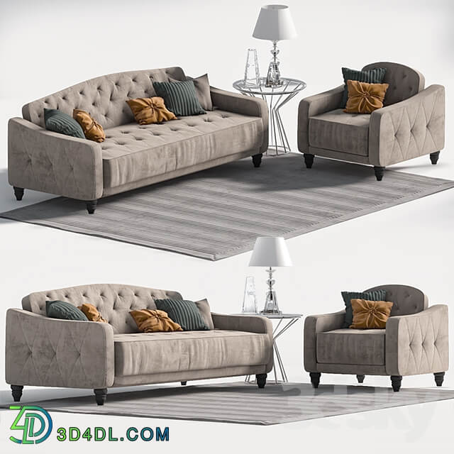 Novogratz Vintage Tufted Sofa Sleeper II