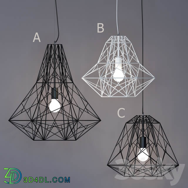 Fixtures Diamond Cage Pendant Pendant light 3D Models