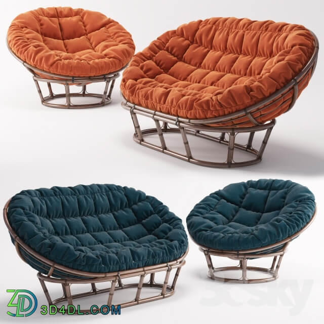 Rattan chair Papasan and Sofa Rattan Mamasan