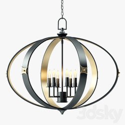 Currey and Company Huntsman Chandelier Pendant light 3D Models 