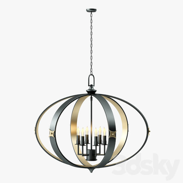 Currey and Company Huntsman Chandelier Pendant light 3D Models