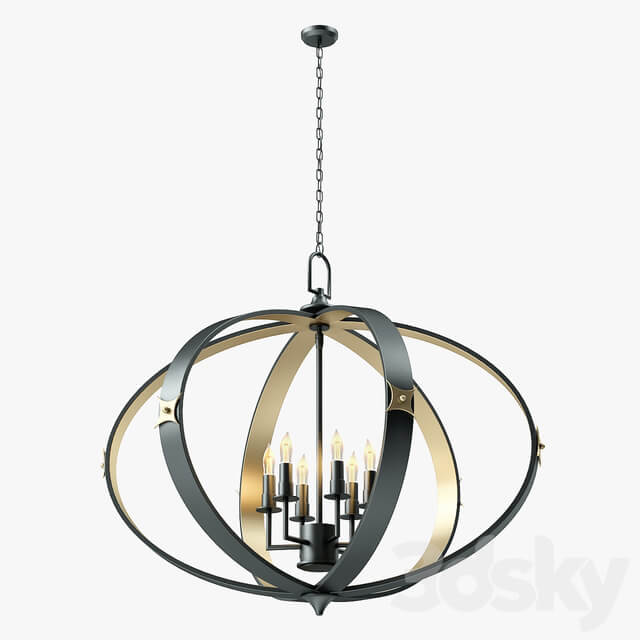 Currey and Company Huntsman Chandelier Pendant light 3D Models