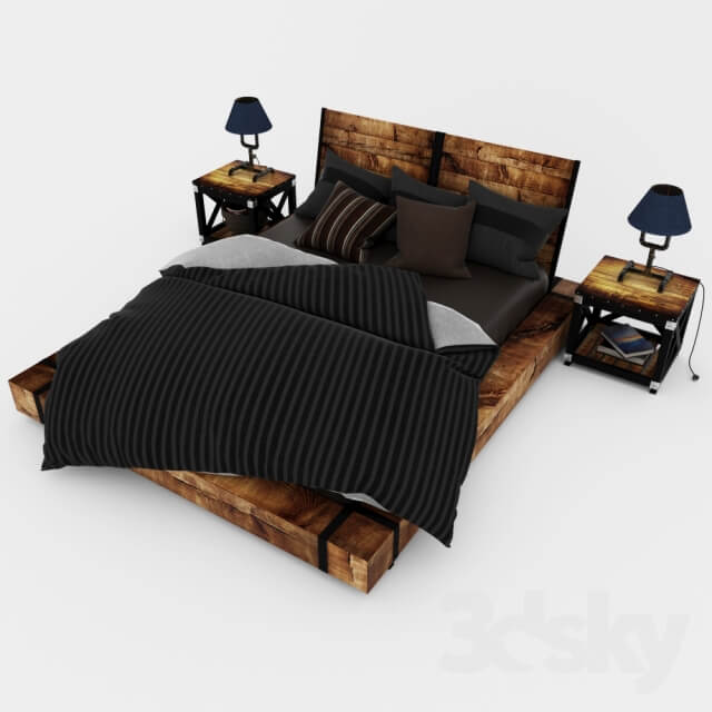 Bed Bed of timber Loft