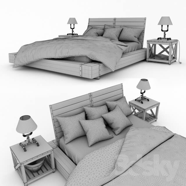 Bed Bed of timber Loft