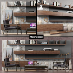 Wall Tao 10 Armchair Quadria Coffee table Antibes Misuraemme set 3D Models 