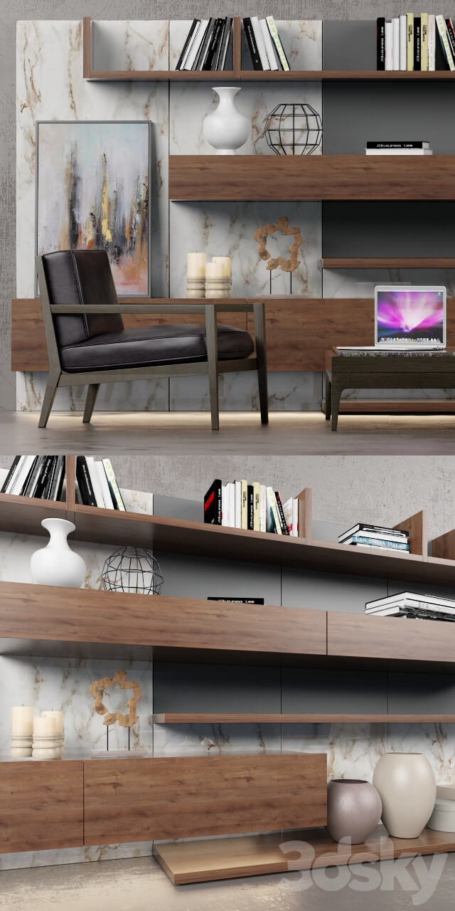 Wall Tao 10 Armchair Quadria Coffee table Antibes Misuraemme set 3D Models