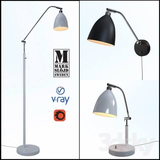 Lamps from the company Markslöjd model FREDRIKSHAMN table lamp floor lamp and sconces.