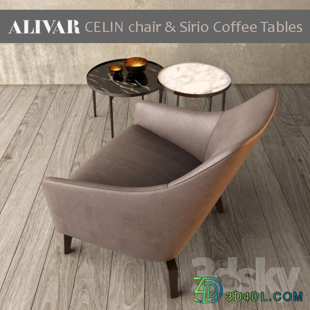 Alivar Celin chair Sirio coffe tables