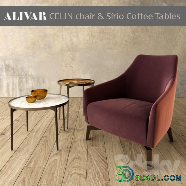 Alivar Celin chair Sirio coffe tables