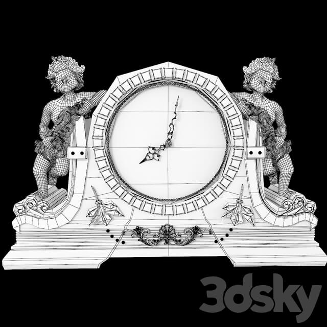 Antiquarian Table Clocks Watches Clocks 3D Models